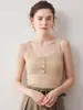 Suéter de cachemira de bebé para mujer, elegante y sencillo, de botones verticales, cuello redondo, top de punto ajustado, perfecto como capa base