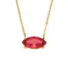 Moda Europea y Americana Sencillo Retro Collar Personalizado Acero Inoxidable Chapado en Oro de 18K Circonio Microincrustado Collar Geométrico Marquise para Mujer