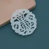 Acessório de pingente oco imitação de jade Xiu em resina, componente de fecho para colar DIY feito à mão, acessório de colar Hanfu estilo antigo