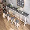 Mesa de Bar, Mesa Larga Contra la Pared, Mesa Alta para el Hogar, Combinación de Mesa y Sillas para Tienda de Té de Leche, Mesa de Café Larga y Estrecha, Mesa de Bar