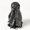 Bufanda cuadrada de satén con estampado de leopardo de 90 cm, pañuelo cruzado de seda, bufanda europea y americana para mujer, turbante de muselina