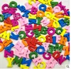 26 letras inglesas de madera para manualidades, surtido multicolor, letras decorativas de madera de colores, 100 piezas por paquete