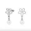Pendientes de Acero Inoxidable de Estilo Nuevo Europeo y Americano de Larga Duración: Pendientes y Tachuelas de Mariposa, Cruz, Florales, Hoja, Luna