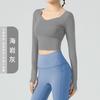 Tops de Corrida Esportivos e Fitness de Manga Longa com Corte Justo, Acolchoados no Peito e Lindo Design nas Costas em Estilo Regata para Mulheres São Vendas Quentes em Diversos Países