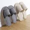 Zapatillas de Casa Gruesas de Tela Lisa Color Sólido Retro Otoño para Hotel B&B Hogar Pareja Simples Versátiles Suelo Interior Zapatillas de Algodón