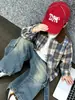 Ropa de Primavera y Otoño para Niños Camisa Estilo Coreano Infantil Guapo Moderno Cuadros Casual Pequeños y Medianos Niños Top Versátil Chaqueta