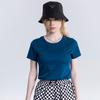 Nova Camiseta de Algodão Mercerizado de 15 Cores Dupla Face 80 Fios para Mulheres Branca Manga Curta Verão Solta Gola Redonda V Top Camiseta para Usar por Baixo
