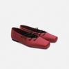 Nuevos de Primavera y Verano ~ Zapatos de Ballet de Satén Retro con Punta Cuadrada y Cordones para Mujer 2025 Nuevos Zapatos Planos Casuales para Usar por Fuera
