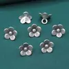 Accesorios de botón de flor pequeña de plata de ley S925 vintage desgastados DIY material pequeño hecho a mano con cuentas joyería al por mayor