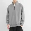 Nuevo Top de Manga Larga con Media Cremallera para Hombre Otoño/Invierno 2026, Casual Moderno de Moda Simple Versátil Suelto Sudadera