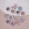 Cuentas Espaciadoras de Color Cobre Chapado en Plata Grueso, Conservación del Color, Incrustadas con Diamantes, Trébol de Cuatro Hojas, Copo de Nieve, para Pulseras y Collares DIY, Joyería Hecha a Mano, Venta al por Mayor