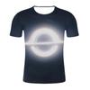 Amazon comercio exterior nueva pareja con camiseta de talla grande agujero negro impresión digital cuello redondo camiseta de hombre para mapa se puede configurar