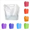 Bolsa de agua plegable portátil de gran capacidad de 5L para deportes al aire libre, viajes, camping y montañismo.