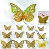 Pegatinas de Pared de Mariposa Hueca 3D Transfronterizas Láser Coloridas Realistas Tridimensionales Mariposa Decoración del Hogar Pegatinas de Pared