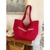 Bolsa de Lona Coreana de Gran Capacidad para Mujer, Nuevo Estilo Ins, Bolso de Hombro con Letras, Bolso Tote Casual Versátil para el Trabajo