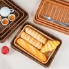 Cesta de Frutas de Mimbre Sintético Tejida a Mano Cesta de Almacenamiento de Snacks para Supermercado Caja para Frutas y Verduras Cesta de Pan Bandeja Rectangular