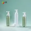 Garrafa Espumante para Lavagem Pressurizada Cilíndrica com Ombro Plano de PET 250ml Garrafa Espumante de Mousse de Limpeza Frasco de Plástico para Limpeza Facial