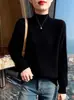 Nuevo Suéter Versátil de Cuello Medio Alto Elástico Ajustado Cálido para Mujer, Ropa Interior de Punto Cálida y Cómoda