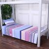 Cama individual para estudiante, sábana de cuadros azules y blancos, sábana superior e inferior, colcha para dormitorio de personal, cama individual, sábana de cuadros azules y blancos