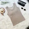 Nuevo chaleco cálido de otoño e invierno con almohadillas en el pecho y forro polar para mujer, adecuado como prenda exterior, ajustado, versátil, camisola ajustada con cuello redondo