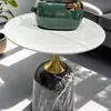 Mesa de Café Pequeña de Mármol Genuino Sf Express, Mesa Auxiliar, Mesa de Esquina para Uso Doméstico y Comercial, Adecuada para Dormitorio, Sala de Estar, Oficina, Club, Hotel, Gama Alta