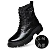 Nuevas botas Martin de piel de vacuno de capa superior, botas con cremallera lateral de moda, versátiles, overall boots, botas altas casuales de cuero, botas cálidas para hombre