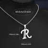 Nuevos Collares con Letras Inglesas Incrustadas de 26 Diamantes para Hombres, Joyería Popular Creativa Incrustada de Diamantes Europea y Americana, Accesorios de Colgantes DIY para Mujeres