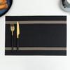 Mantel individual impermeable y a prueba de aceite de lujo nórdico, mantel tejido de PVC para mesa de hotel y restaurante, mantel con aislamiento térmico, mantel a rayas de jacquard para tazón y plato