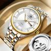 Reloj de acero fino para hombre, fondo pasante, hueco, correa de acero, hebilla de mariposa, impermeable, moda, reloj de cuarzo, explosión en vivo, reloj nuevo