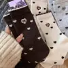 Calcetines Jacquard con Lazo de Corazón para Mujer hasta la Pantorrilla, Engrosados para Otoño e Invierno, Cálidos, de Encaje Moderno, Versátiles Calcetines Largos, Calcetines para Todas las Estaciones