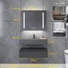 Gabinete de Baño de Pizarra Combinación de Gabinete de Baño de Doble Capa con Lavabo Cerámico Integrado Jinbaisheng Baño 8092B