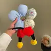 Scrunchie Fofo de Flor de Bumbum do Mickey para Mulheres, Elástico de Cabelo Bola Recheada de Algodão de Alta Qualidade, Corda de Cabelo de Pelúcia para Rabo de Cavalo
