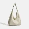 Bolso Hobo Minimalista, Bolso de Hombro Estilo Vintage con Acentos de Ojal Circular, Bolso de Axila Coreano de Gran Capacidad, Bolso Tote de Cuero Relajado