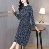 Vestido Largo de Manga Larga de Alta Calidad, Cómodo, Rejuvenecedor, Tallas Grandes, Favorecedor de la Figura para Mamás de Mediana Edad, Nuevo Vestido Floral Elegante