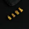 Prata 925 maciça banhada a ouro 24K em toda a peça, acessórios de joias DIY feitos à mão, pingentes de pulseira clássicos e fofos de desenho animado