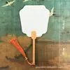 Ventilador Redondo Pequeño Mini Abanico de Papel de Arroz DIY en Blanco Caligrafía Pintada a Mano Abanico Blanqueado Retro Chino Abanico de Laca Infantil