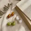 Pendientes de Botón de Gelatina Coloridos Frescos de Primavera y Verano Cuadrados y Redondos para Cara Accesorios de Pendientes de Gota de Agua Dulces para Vacaciones de Moda Versátiles Sensación de Alta Gama
