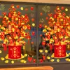 2024 Árbol de la Fortuna de Año Nuevo Pegatina para Ventana Año del Dragón Festiva Decoración de Festival de Primavera Pegatina para Escaparate Adhesivo para Ventana