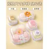 Caja de embalaje Xue Meiniang 2 piezas 4 Daifuku de Ciruela Bandeja de papel individual Qing Tuan Mochi Crujiente de Yema de Huevo Embalaje Baozi Sam dos cuatro partes
