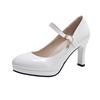 Zapatos Mary Jane de Tacón Alto Estilo Francés para Mujer, Nuevos 2025 Primavera y Otoño Retro Versátiles Zapatos de Salón con Plataforma Impermeable Zapatos de Piel