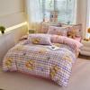 Novo Conjunto de Quatro Peças de Lençol de Algodão Escovado para Casa, Dormitório, Cama de Estudante, Conjunto de Quatro Peças Atacado, Lençóis e Conjunto de Capa de Edredom