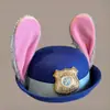 Tiara de Orelhas de Coelho Fofa da Oficial Judy Headwear de Desenho Animado para Performance Venda em Parque de Diversões Grampos de Cabelo Fofos Tiaras Engraçadas para Fotos
