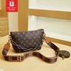 Bolsa Transversal Feminina Barney Meizi Niche Corrente Bolsa Envelope Moda Estampada Alça Larga de Ombro Bolsa Dumpling Design de Cor Contrastante