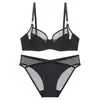 Popular lingerie feminina estilo francês, sutiã fino e macio com aro para bustos grandes, minimiza a aparência, sustenta os seios laterais, previne a flacidez, conjunto de sutiã sexy