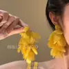 Feriado Brilhante~ Brincos de Franja Amarelos Super Feéricos para Mulheres, Brincos com Vibe de Praia, Acessórios de Orelha Super Bonitos para Feriado