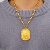 Tienda de oro boutique de oro grueso 1:Colgante de bola de dragón chapado en cobre con etiqueta de grifo de oro arena dominante para hombre, venta al por mayor