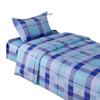 Cama de três peças Classe A dormitório estudante algodão azul cinza branco xadrez algodão único lençol de cama capa de colcha