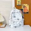 Mochila fufu de leite estrela azul claro coração doce de cura estilo menina para meninas do ensino fundamental e médio mochila de ensino médio