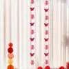Adesivos de Palavras Felizes em Tira Longa para Casamento, Penduricalhos para Cortina, Decoração de Quarto de Casamento, Conjunto de Guirlanda de Borboleta 3D para Quarto de Casa Nova