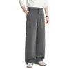 [Venta Caliente Transfronteriza] Pantalones Casuales para Hombre Sueltos Rectos de Pierna Ancha Pantalones Gruesos de Traje de Negocios Otoño e Invierno 2025